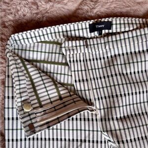 Theory Plaid Straight-Leg Trousers – Size 0